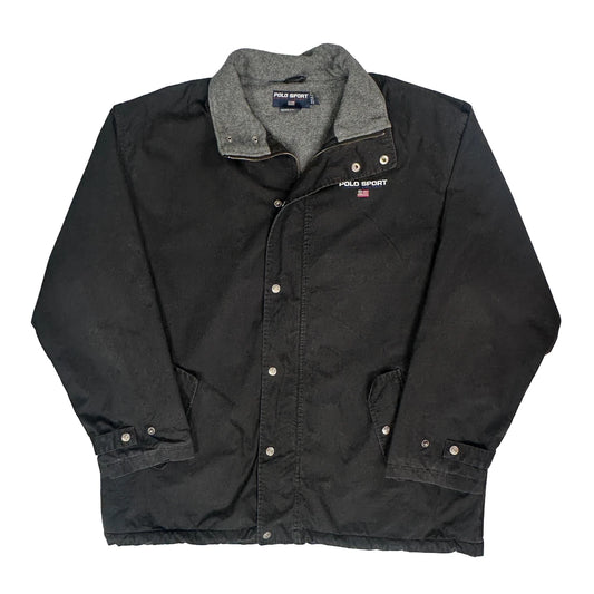 Vintage Polo Sport Jacket - XL Black Cotton