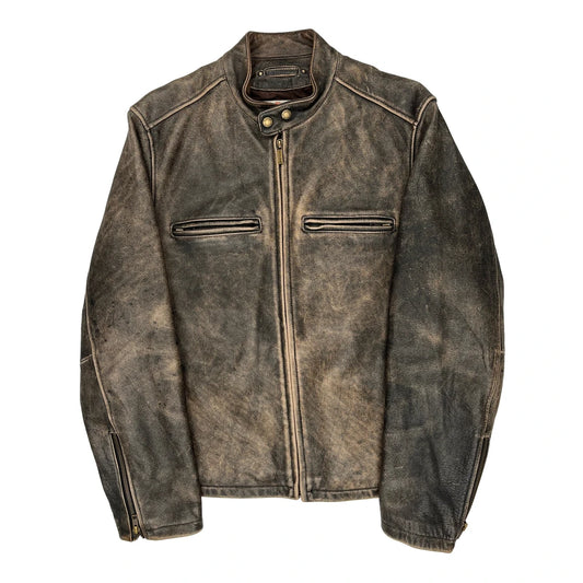 Vintage Faded Wilsons Leather Jacket - Medium Brown Leather