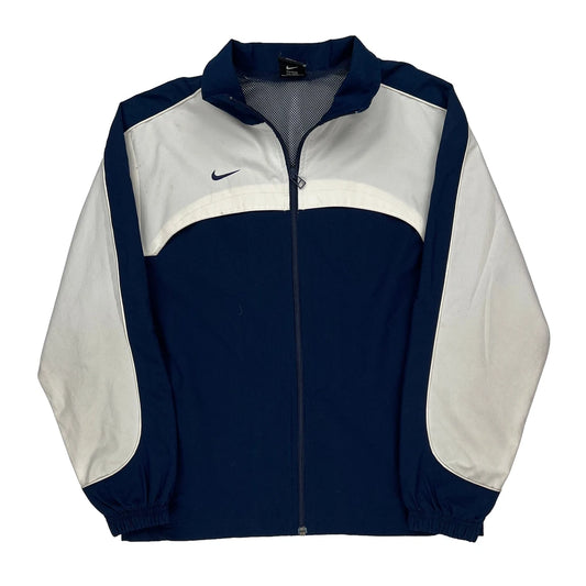 Nike Track Jacket - Large Blue Polyester