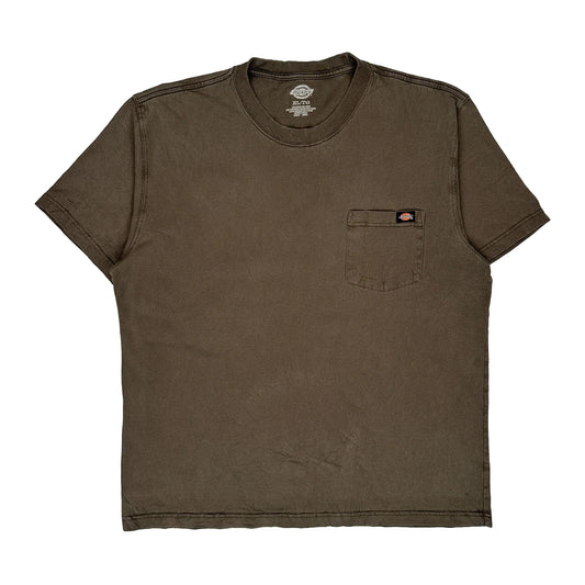 Vintage Dickies T-Shirt - XL Brown Cotton