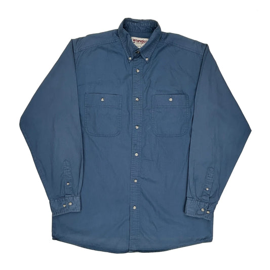 Wrangler Shirt - Large Blue Cotton