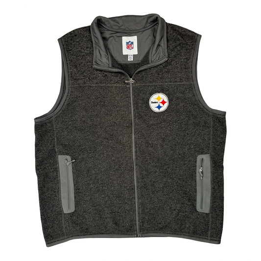 Vintage Steelers Nfl Gilet - 2XL Grey Polyester