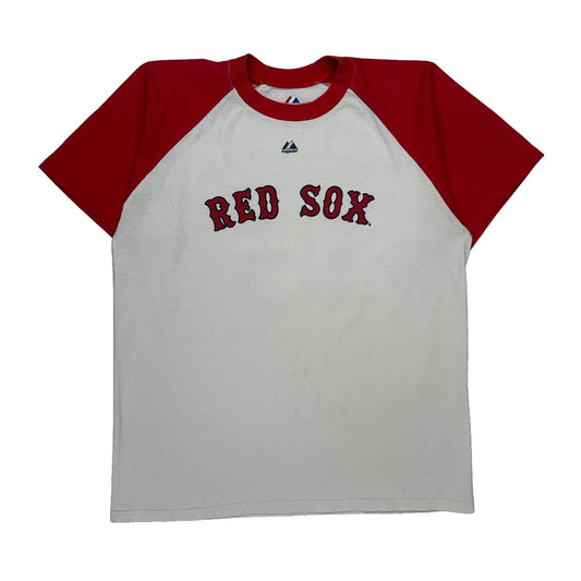 Vintage Red Sox Majestic Mlb Jersey - Large White Cotton