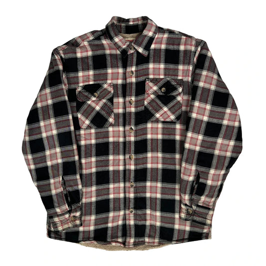 Wrangler Checked Flannel Shirt - Medium Black Cotton