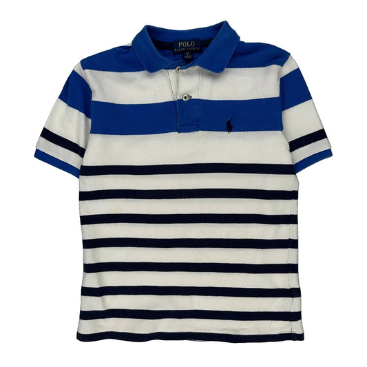 Age 8 Polo By Ralph Lauren Striped Polo Shirt - Small Black Cotton