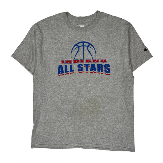 Indiana All Stars Champion Graphic T-Shirt - XL Grey Cotton