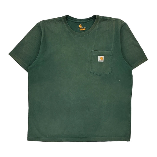 Carhartt T-Shirt - Large Green Cotton