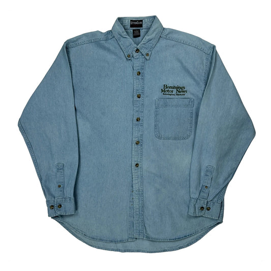 Hemmings Motor News Ultra Club Denim Shirt - Large Blue Cotton