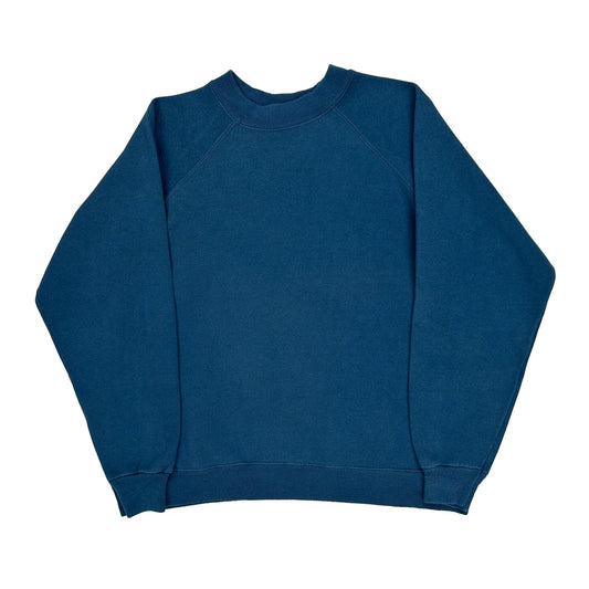 Vintage Blank Unbranded Sweatshirt - Large Blue Cotton