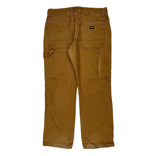 Dickies Carpenter Trousers - 32W 29L Brown Cotton