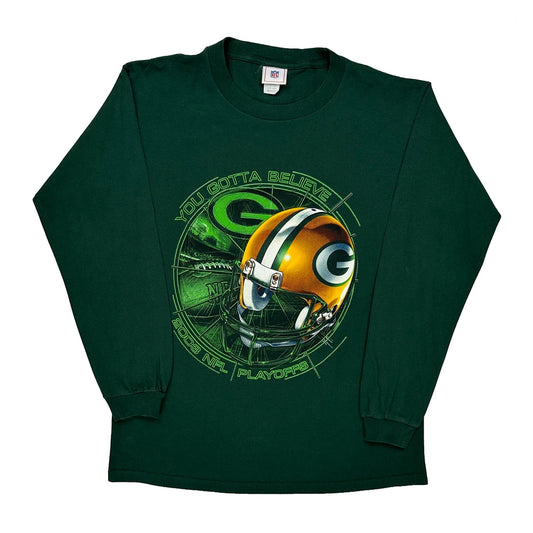 Green Bay Packers Nfl Long Sleeve T-Shirt - Medium Green Cotton