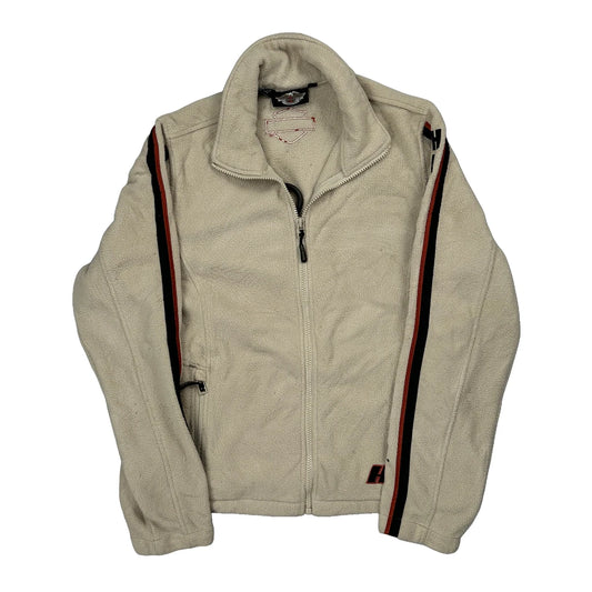 Motorcycle Harley Davidson Fleece Jacket - Medium Beige Polyester