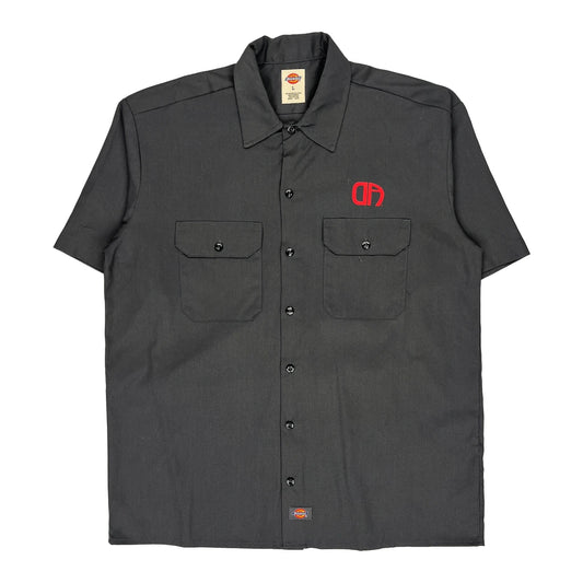 Dickies Short Sleeve Shirt - Large Grey Polyester Blend