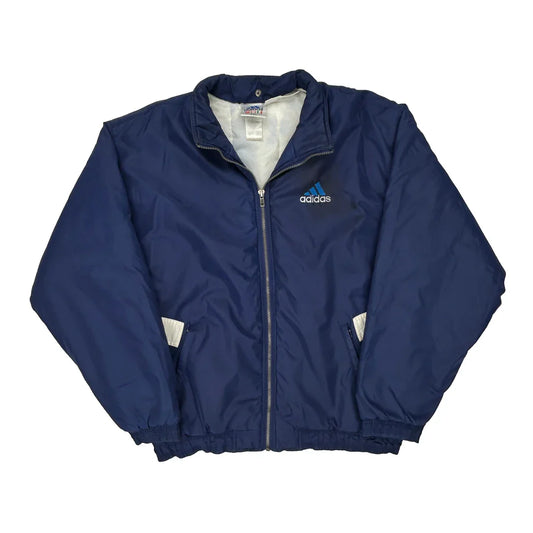 Vintage Adidas Windbreaker - Large Blue Polyester