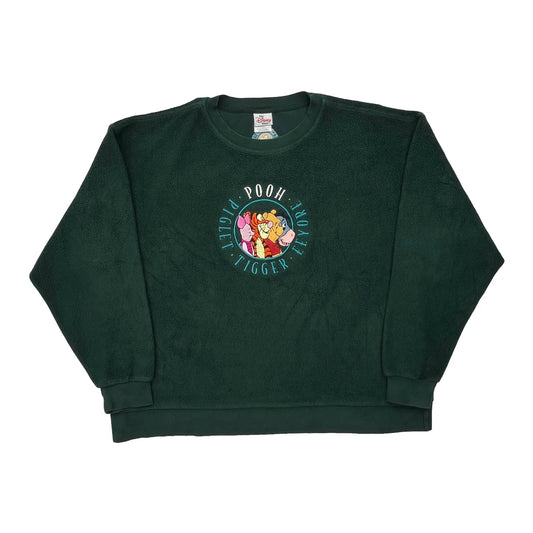 Winnie The Pooh Characters Disney Cartoon Sweatshirt - XL Green Cotton