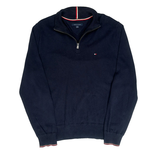 Tommy Hilfiger 1/4 Zip - Large Navy Cotton