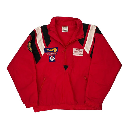 Vintage Torch Run Adidas Windbreaker - XL Red Polyester