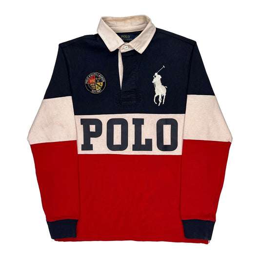 Polo Ralph Lauren Est. 1967 Polo By Ralph Lauren Spellout Rugby Shirt - Small Cream Cotton