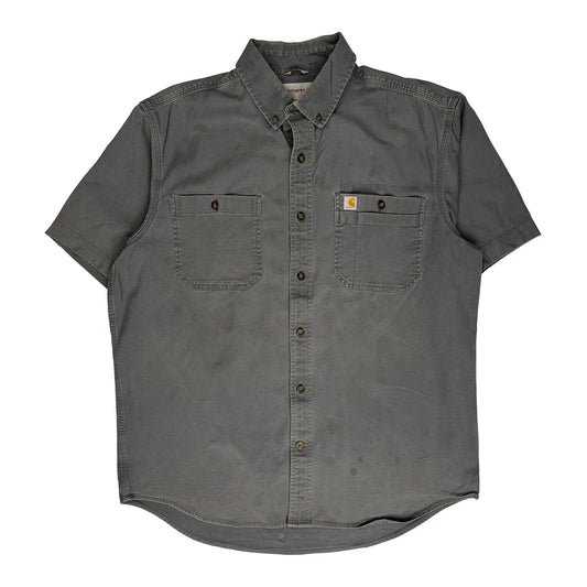 Carhartt Short Sleeve Shirt - Large Grey Cotton