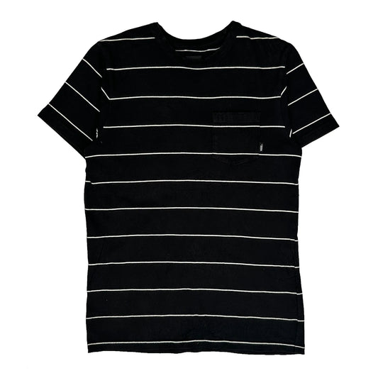 Vans Striped T-Shirt - Small Black Cotton