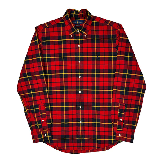 Classic Fit Ralph Lauren Checked Shirt - Medium Red Cotton