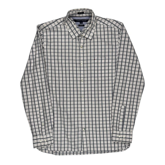 Tommy Hilfiger Checked Shirt - Medium Grey Cotton