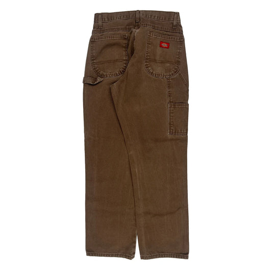 Dickies Double Knee Carpenter Trousers - 29W 30L Brown Cotton