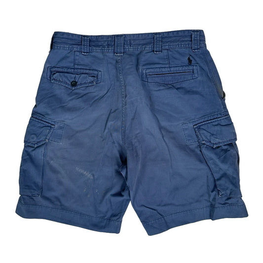 Polo By Ralph Lauren Cargo Shorts - 36W 9L Blue Cotton