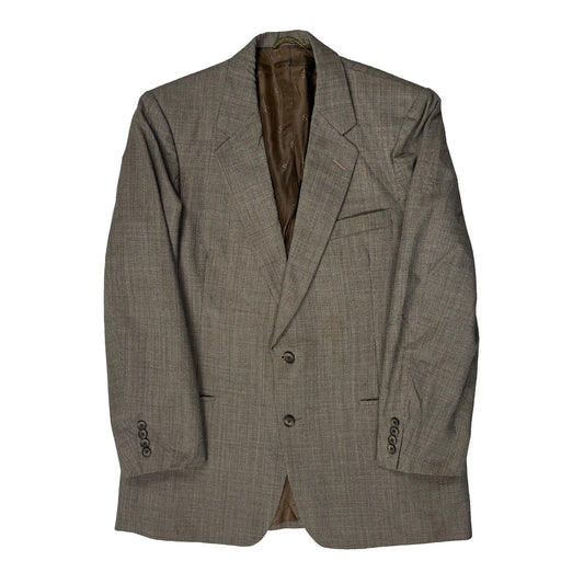 Christian Dior Checked Blazer - Large Brown Wool Blend