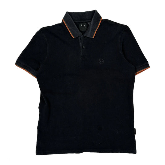Armani Exchange Polo Shirt - Medium Black Cotton