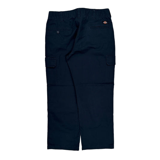 Dickies Cargo Trousers - 36W 29L Navy Polyester Blend