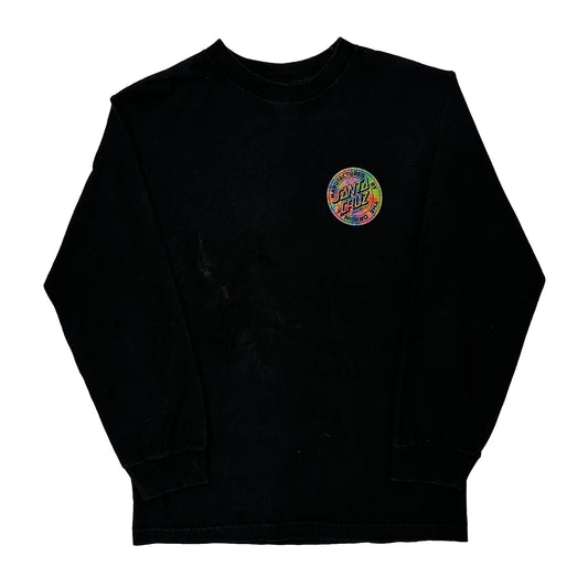 Skateboarding Santa Cruz Graphic Long Sleeve T-Shirt - Small Black Cotton