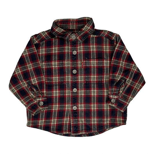Age 18 Months Levis Checked Flannel Shirt - 3XS Red Cotton