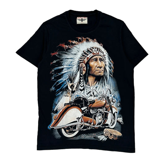 Lucky Boy Graphic T-Shirt - Medium Black Cotton