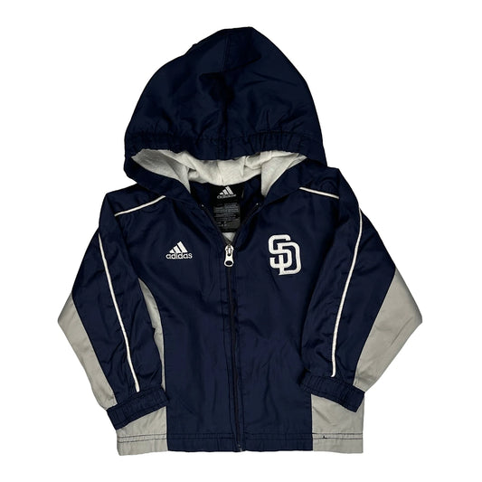 San Diego Padres, Age 2 Adidas Mlb Windbreaker - 2XS Navy Cotton Blend