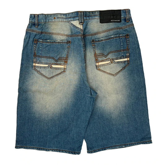 Rocawear Denim Shorts - 36W 12L Light Wash Cotton