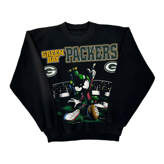 Vintage Green Bay Packers Looney Tunes Nfl Sweatshirt - Medium Black Cotton