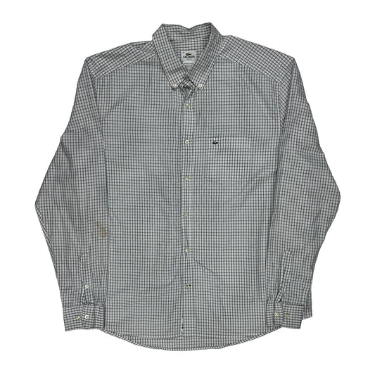 Lacoste Checked Shirt - Large White Cotton