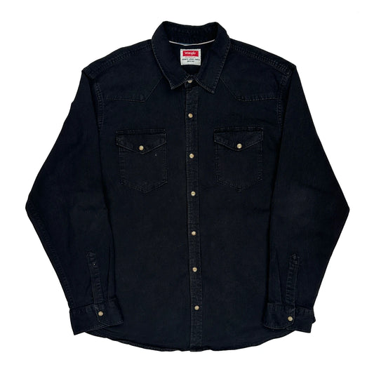 Wrangler Denim Shirt - XL Black Cotton