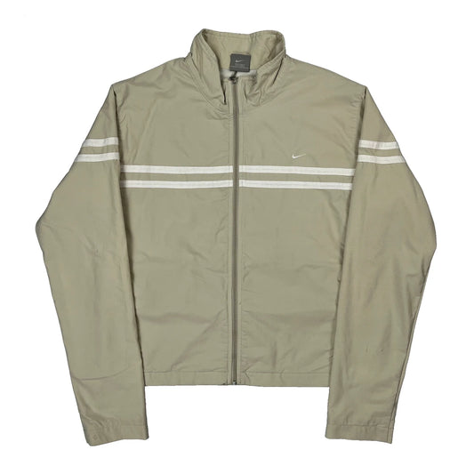 Nike Windbreaker - Large Beige Polyester