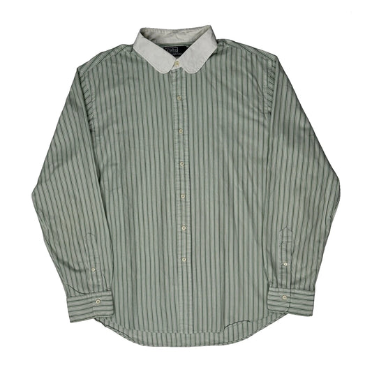 Polo By Ralph Lauren Striped Shirt - XL Green Cotton