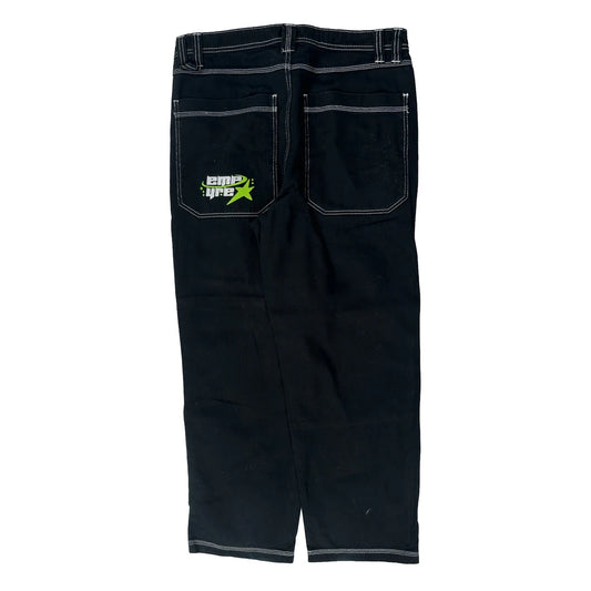 Urban Pipeline Double Knee Carpenter Trousers - 36W 30L Black Cotton
