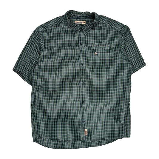 Quiksilver Checked Short Sleeve Shirt - Large Green Cotton