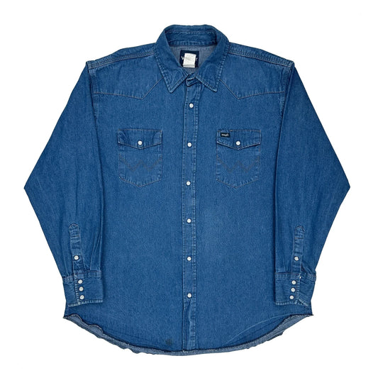 Wrangler Tall Denim Shirt - 2XL Blue Cotton