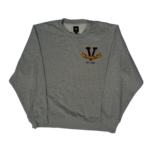 Vans College Sweatshirt - Large Grey Cotton Blend