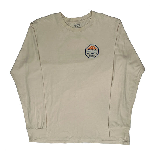 Billabong Graphic Long Sleeve T-Shirt - XL Beige Cotton
