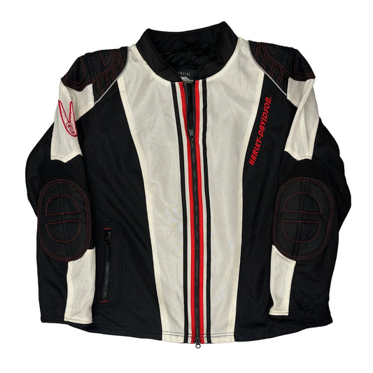 Vintage Harley Davidson Jacket - 3XL Black & White Mesh