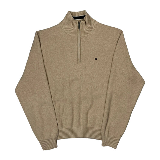 Vintage Tommy Hilfiger 1/4 Zip - Medium Beige Cotton