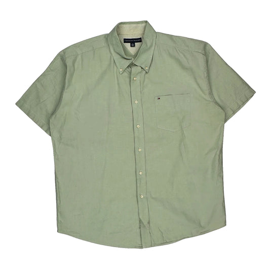 Tommy Hilfiger Short Sleeve Shirt - XL Green Cotton