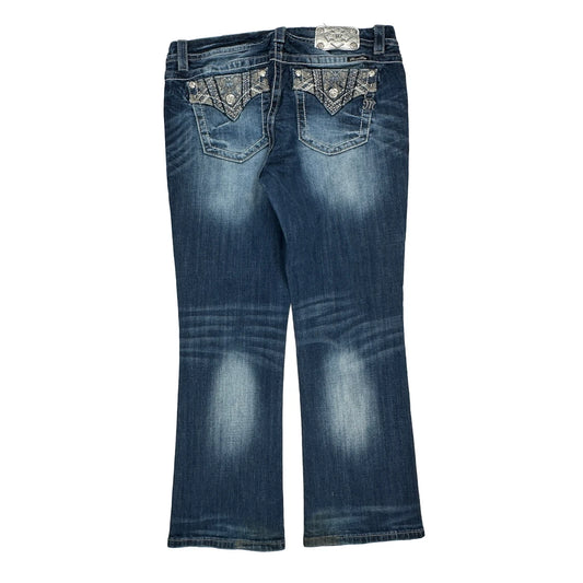 Miss Me Boot Cut Jeans - 34W UK 12 Blue Cotton Blend